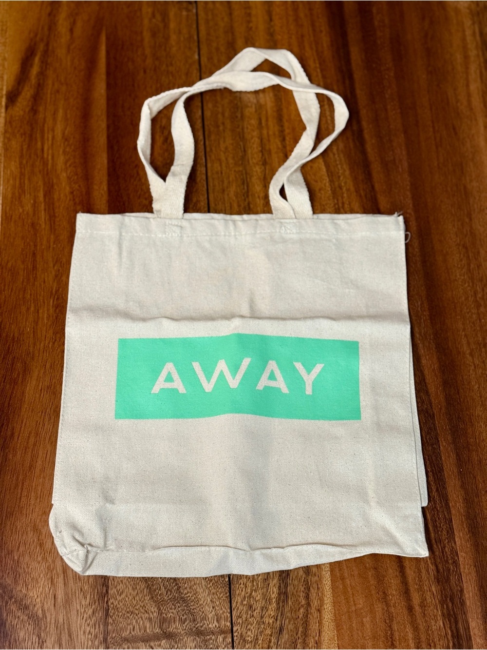 Away Natural Canvas Tote with Mint Logo